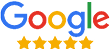 Google logo with 5 star reviews